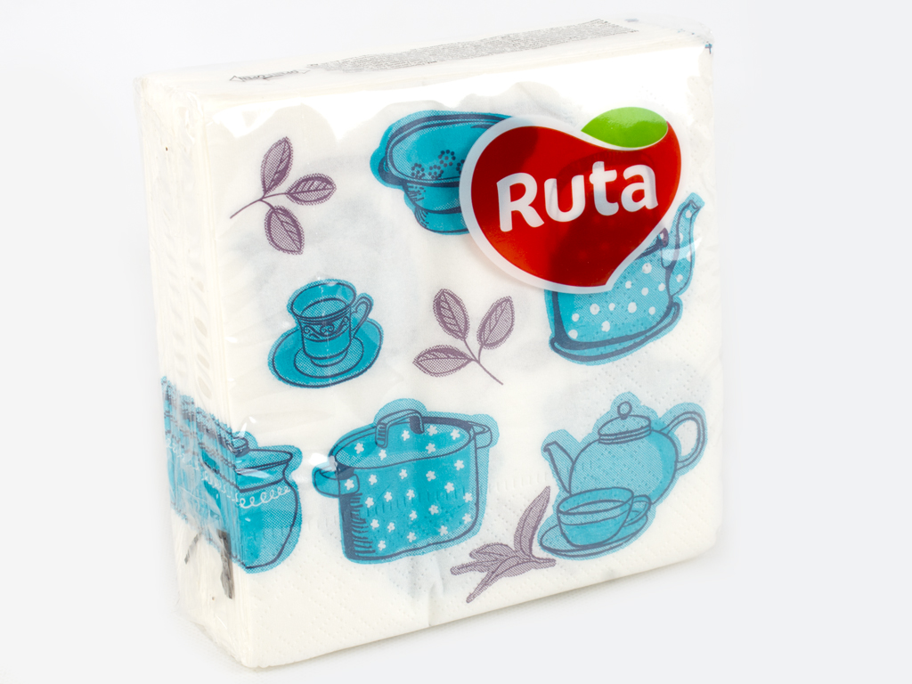 Салфетки "Ruta" Double Lux Кухня белые двухслойные 24x24см 40шт