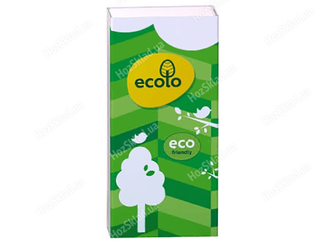 Платки носовые бумажные Ecolo двухслойные, без запаха 9шт