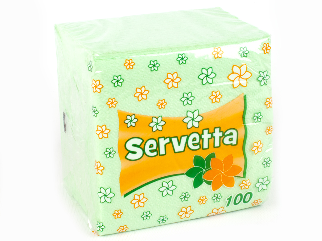 Салфетки "Servetta" Ecolo зеленые 24x24см 100шт