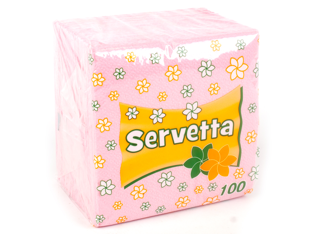 Салфетки "Servetta" Ecolo розовые 24x24см 100шт