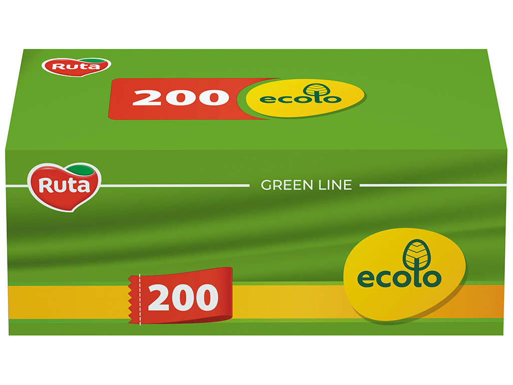 Серветки косметичні "Ecolo" двошарові 200аркушів пенал