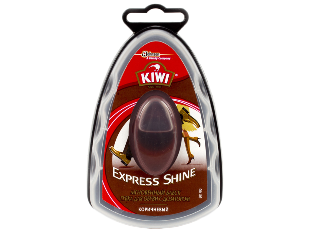 Губка для обуви KIWІ Express (цвет - коричневый) с дозатором 6мл