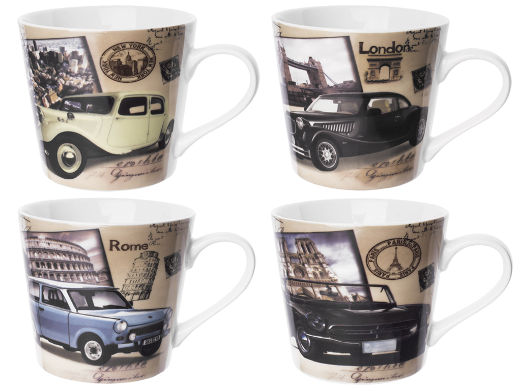 Чашка фарфоровая "Авто" 400мл 13,8х10х9,1см (цена за 1шт)