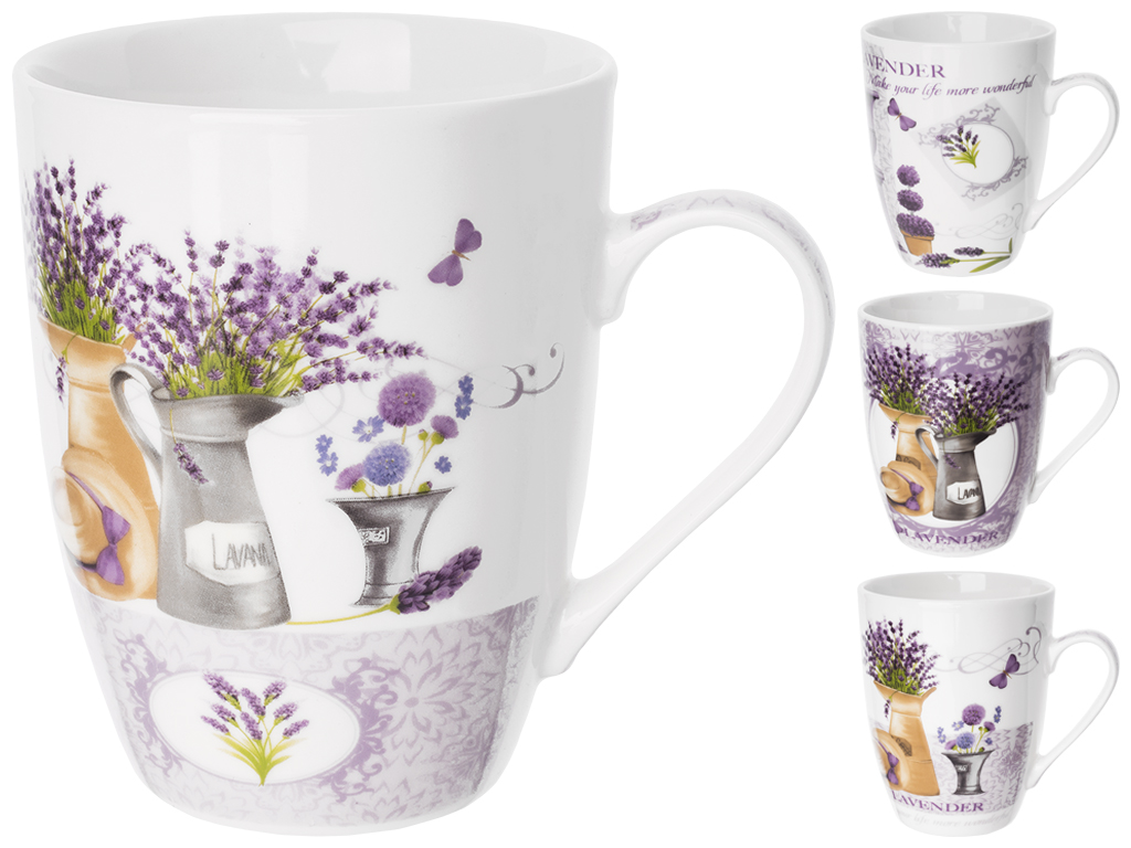 Чашка фарфоровая конус "Лаванда" 350мл 11,5х8,4х10,6см (цена за 1шт)