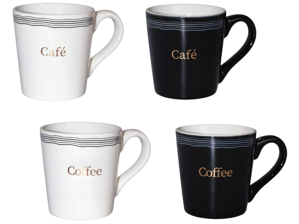 Чашка Кофейня, фарфор, 140мл, 4 дизайна (цена за 1шт)