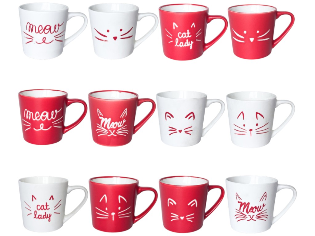 Чашка Мяу-мяу, фарфор, 160мл, 12 дизайнов (цена за 1шт)