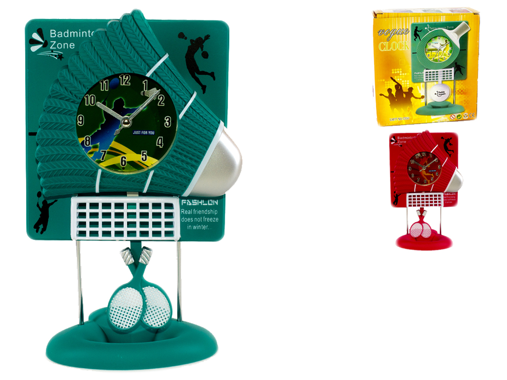 Годинник настільний дитячий з маятником "Бадмінтон" пластмасові, кварц. механізм