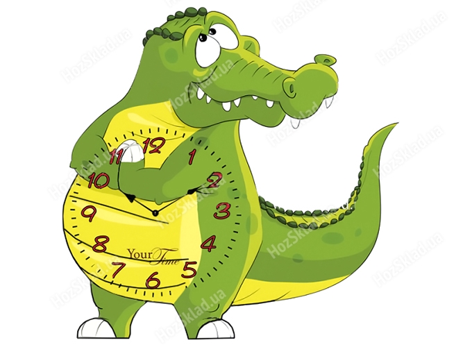 Годинник настінний дитячий Крокодил МДФ 33x4,5x33см