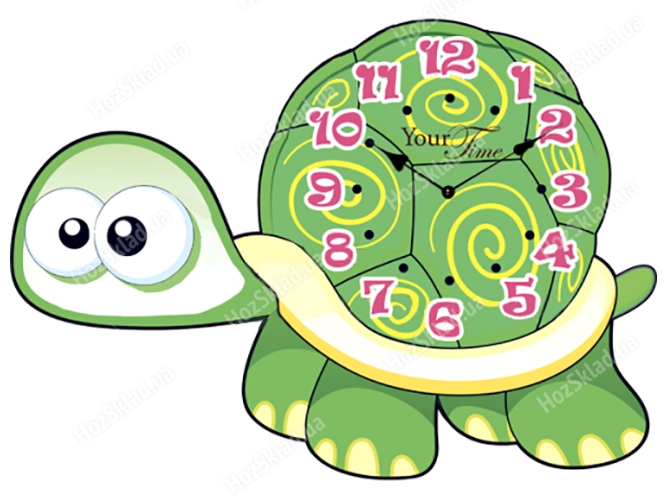 Годинник настінний дитячий Черепаха МДФ 34x4,5x24см