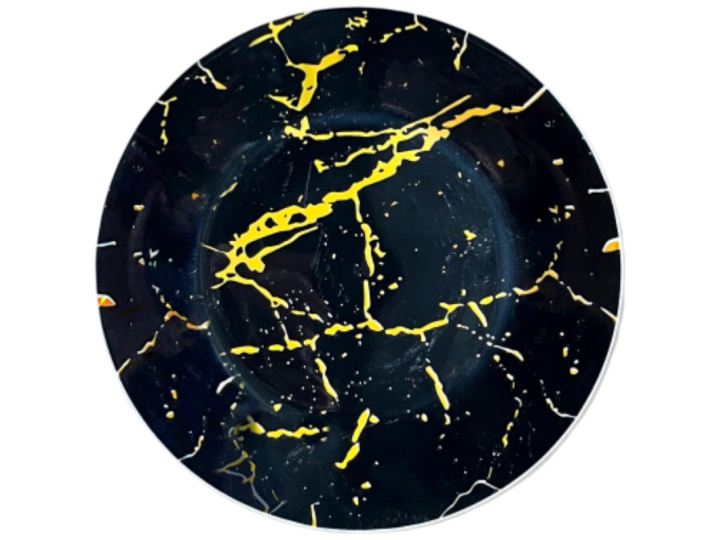 Тарілка обідня Мармур, кераміка, 23см, колір чорний
