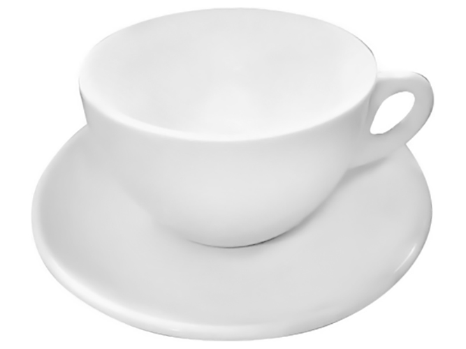 Чашка с блюдцем белая (чашка 300мл, блюдце 16,5см)