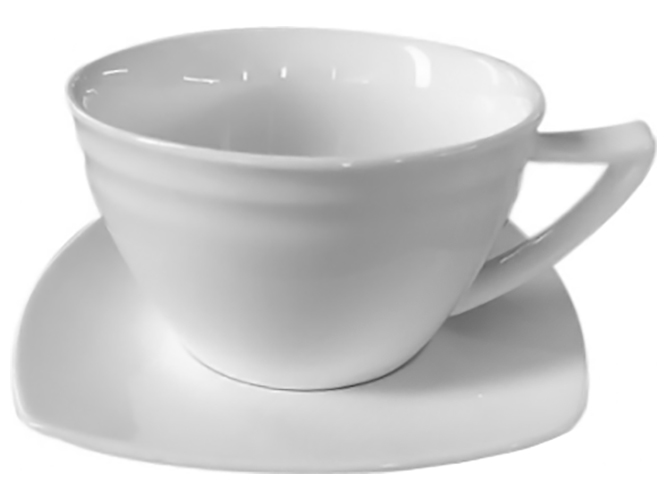 Чашка с блюдцем, белая (чашка-320мл, блюдце-14см)