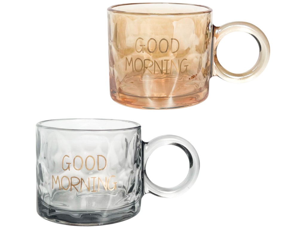 Чашка Доброе утро, стекло, 300мл (цена за 1шт)