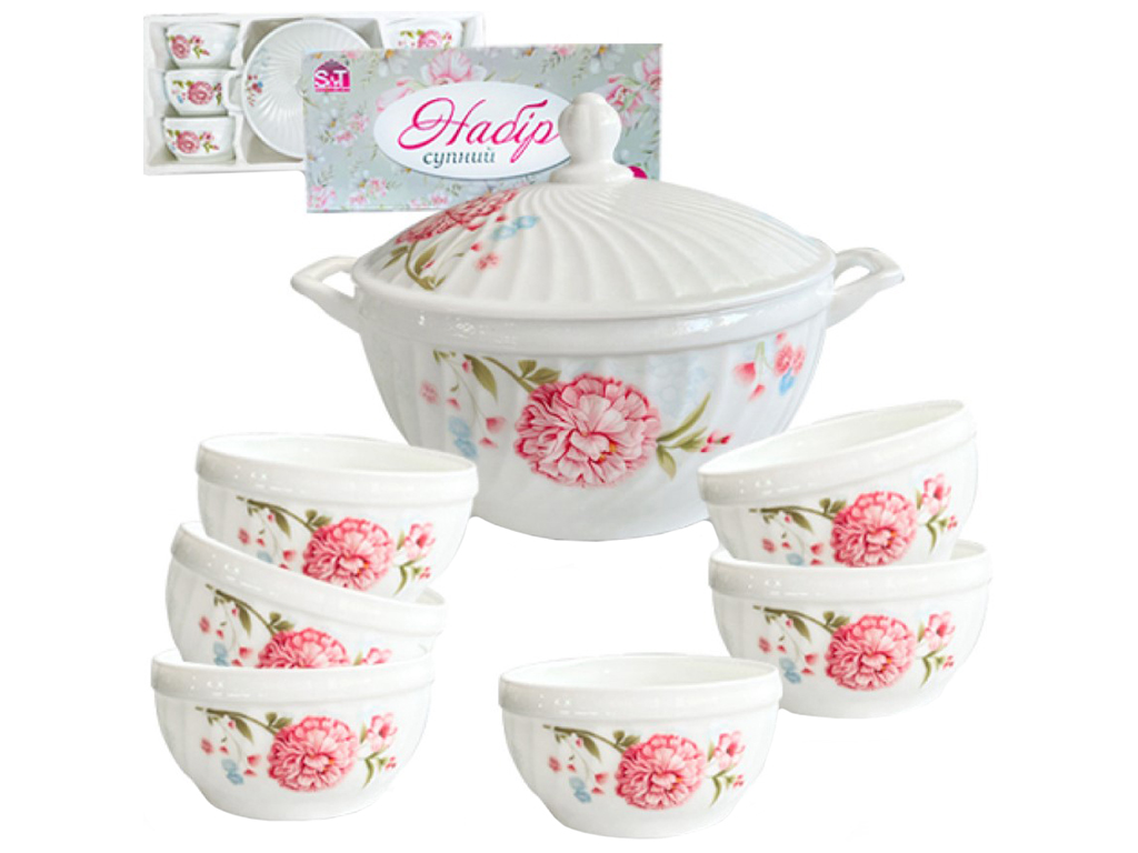 Набір cупний Вальс квітів, 2,5л, 740мл (ціна за набір 7 предметів)