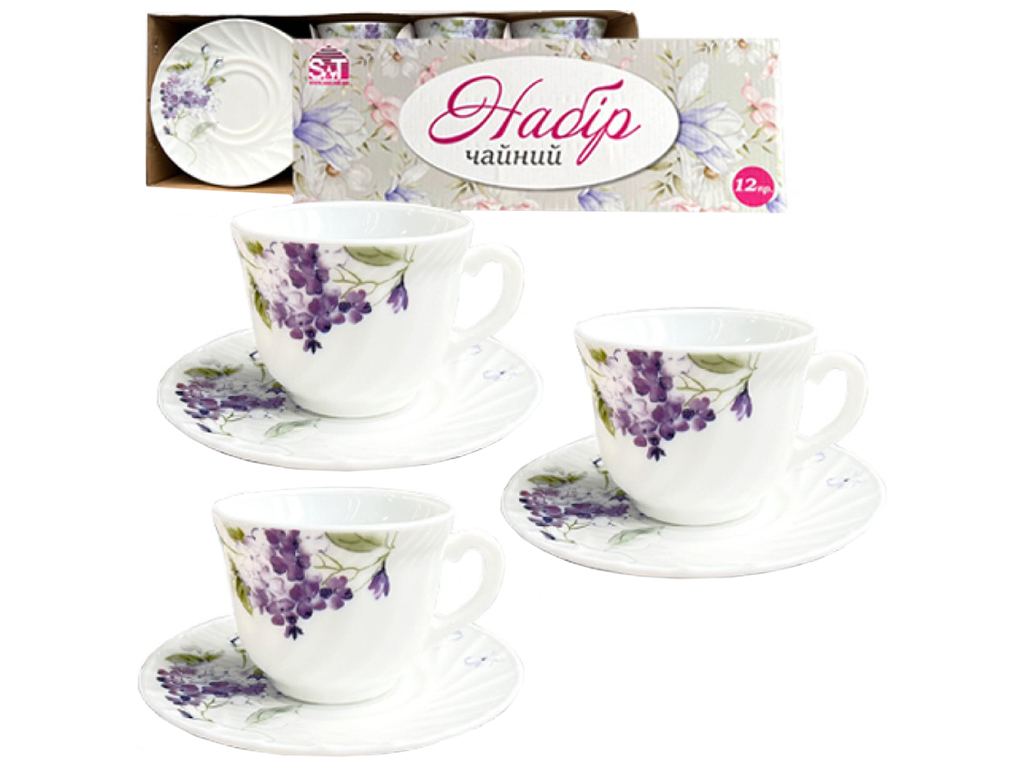 Набір чайний Гортензія (ціна за набір 12 предметів)