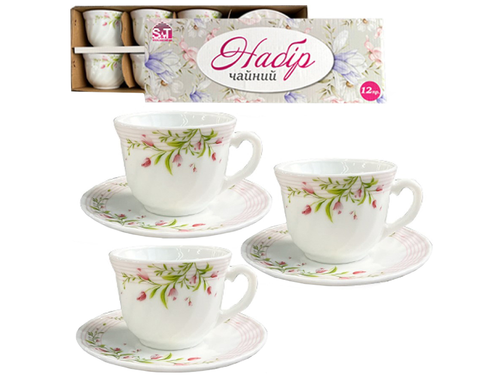 Набор чайный Тюльпаны (цена за набор 12 предметов)