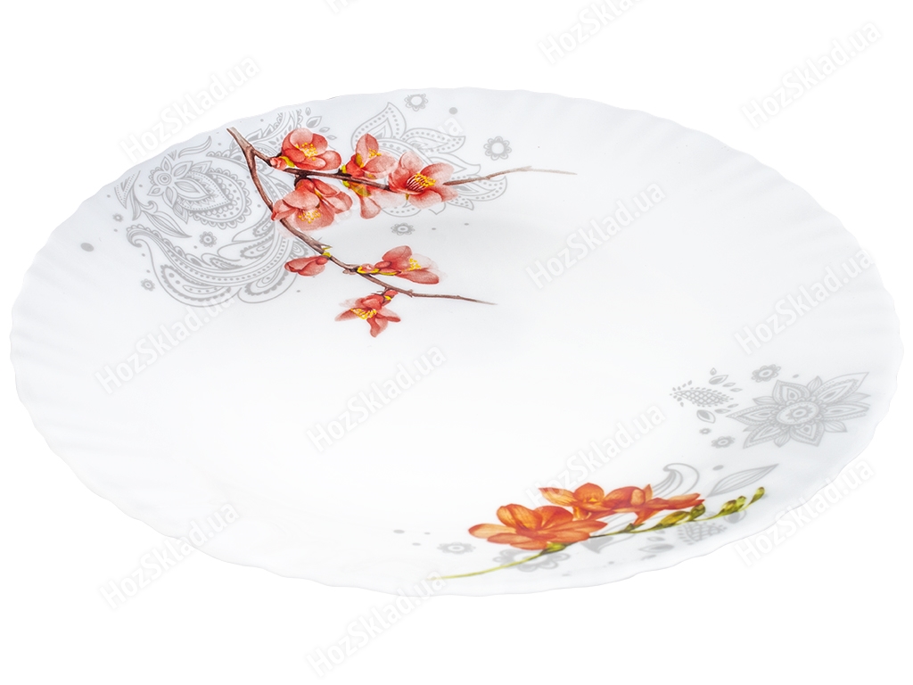 Тарелка подставная стеклокерамическая Айва оранж (16003) круглая 25,5х25,5х2,5см