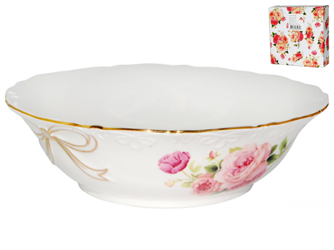 Салатник фарфоровый Бант 7' 18х5см 600мл