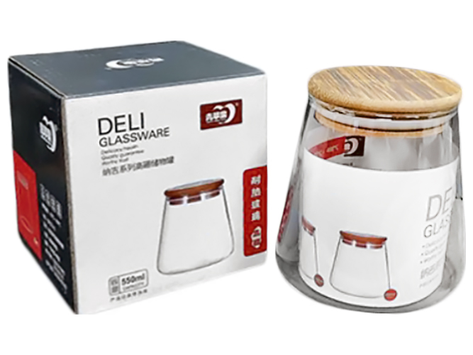 Ємність з бамбуковою кришкою Deli, 550мл