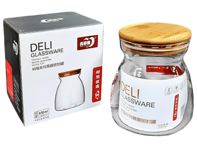 Емкость с бамбуковой крышкой Deli, 650мл