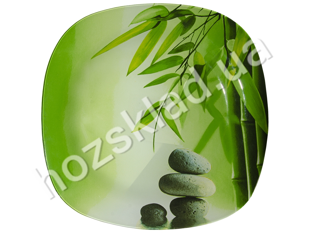 Тарелка Зеленый бамбук квадратная