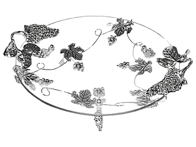 Блюдо кругле декор Виноград 34х30х8см