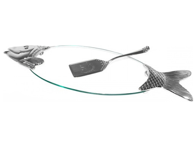 Блюдо для риби з ложкою декор Риба 58х20см