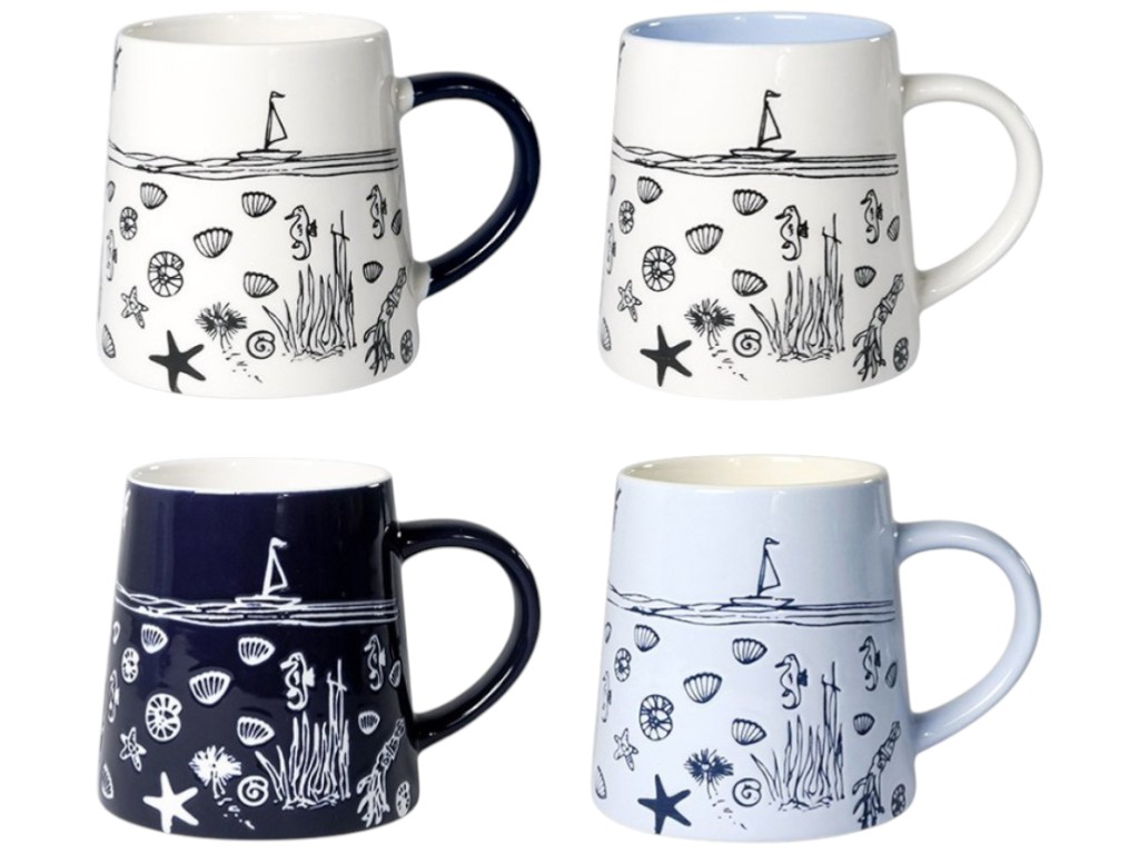 Чашка Море, керамика, 390мл, 4 дизайна (цена за 1шт)