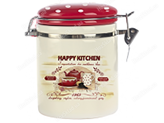 Емкость для сыпучих продуктов Happy Kitchen, d-9,5см, h-11см, 750мл (без упаковки)
