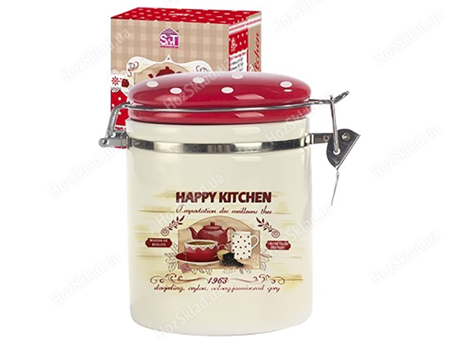 Емкость для сыпучих продуктов Happy Kitchen 9,5х9,5х11см 750мл