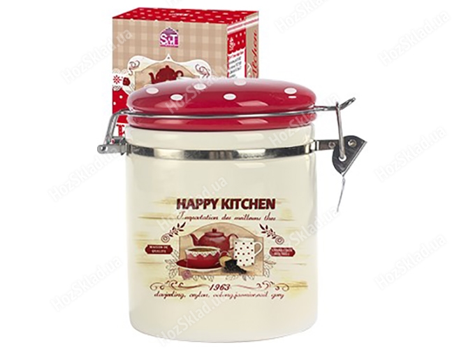 Емкость для сыпучих продуктов Happy Kitchen 9,5х9,5х10см 500мл