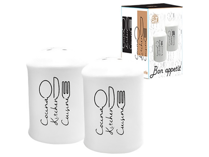 Набор для соли и перца 2 предмета Bon appetit 4,5x7см