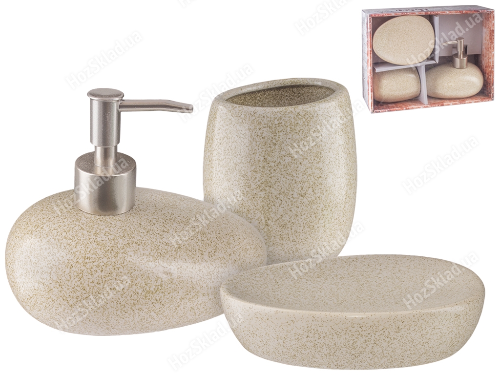 Набор аксессуаров для ванной комнаты керамический Loft (цена за набор 3 предмета)