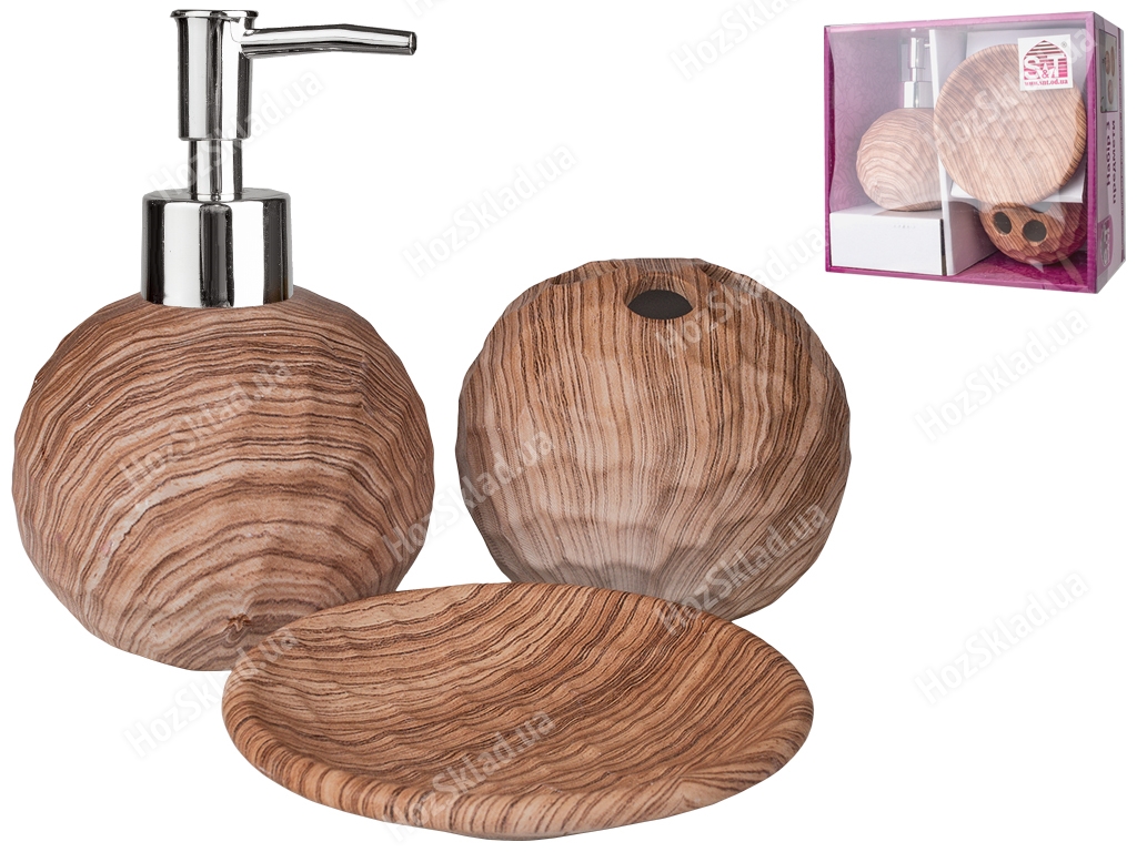Набор аксессуаров для ванной комнаты керамический Бук (цена за набор 3 предмета)