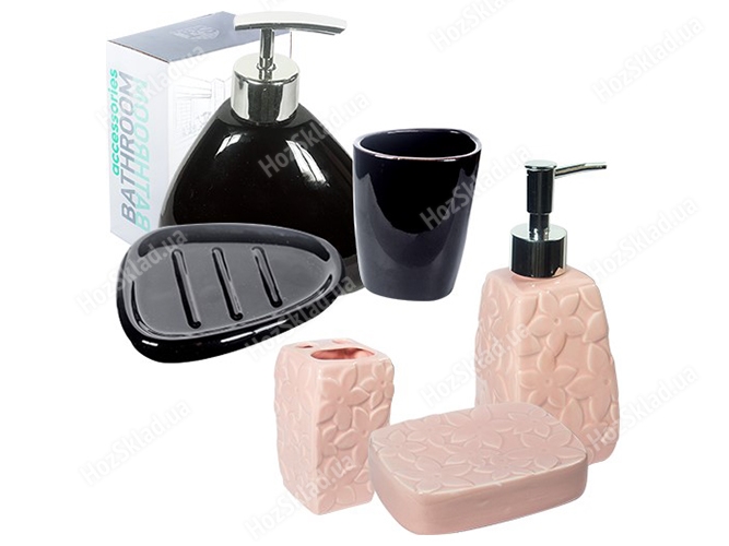 Набір аксесуарів для ванної кімнати керамічний (ціна за набір 3 предмети)