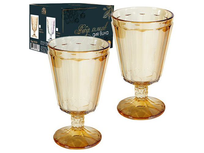 Набор бокалов для вина Crystal янтарь 340мл (цена за набор 6шт)