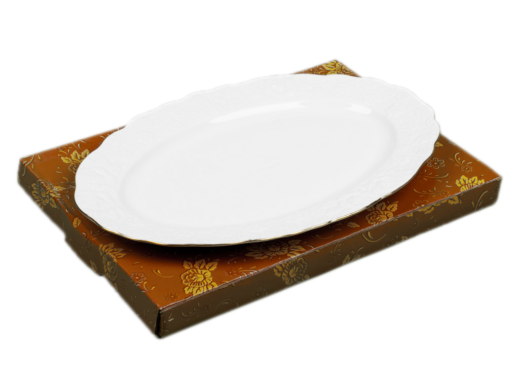 Блюдо овальное "Белая ночь" 21x30 см