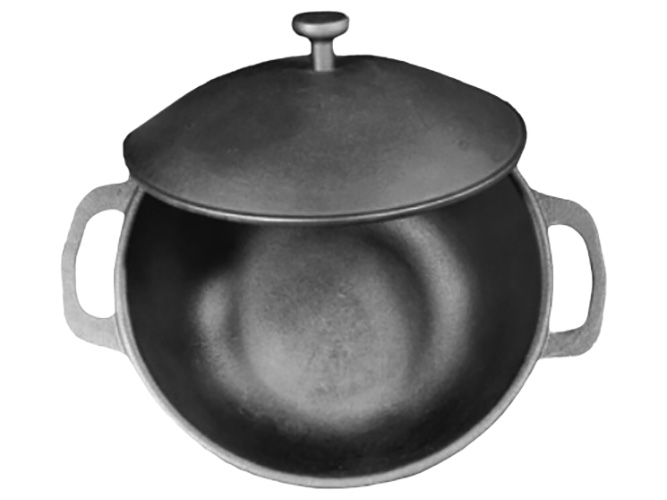Кастрюля чугунная литая с чугунной крышкой, 2л