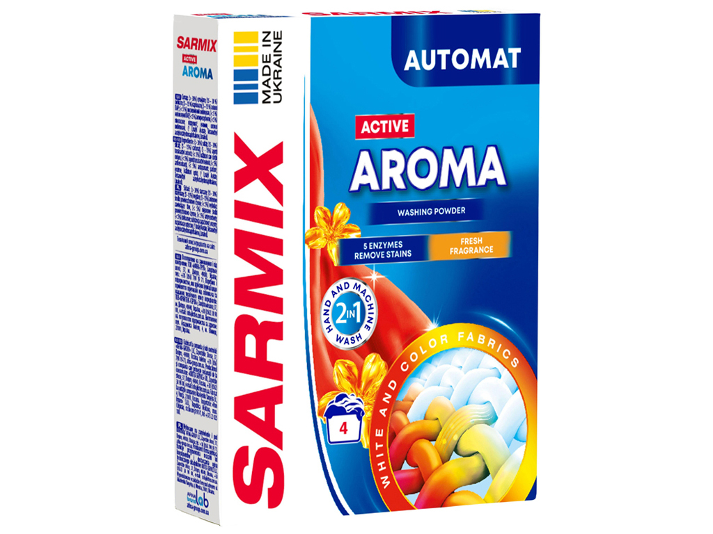 Пральний порошок Sarmix, ручне та автоматичне прання, 300 г, 4 прання