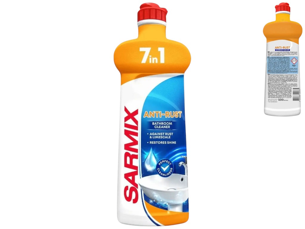Гель для чистки Sarmix Анти-ржавчина 7 в 1, универсальный, безфосфатный, без аромата, 500мл