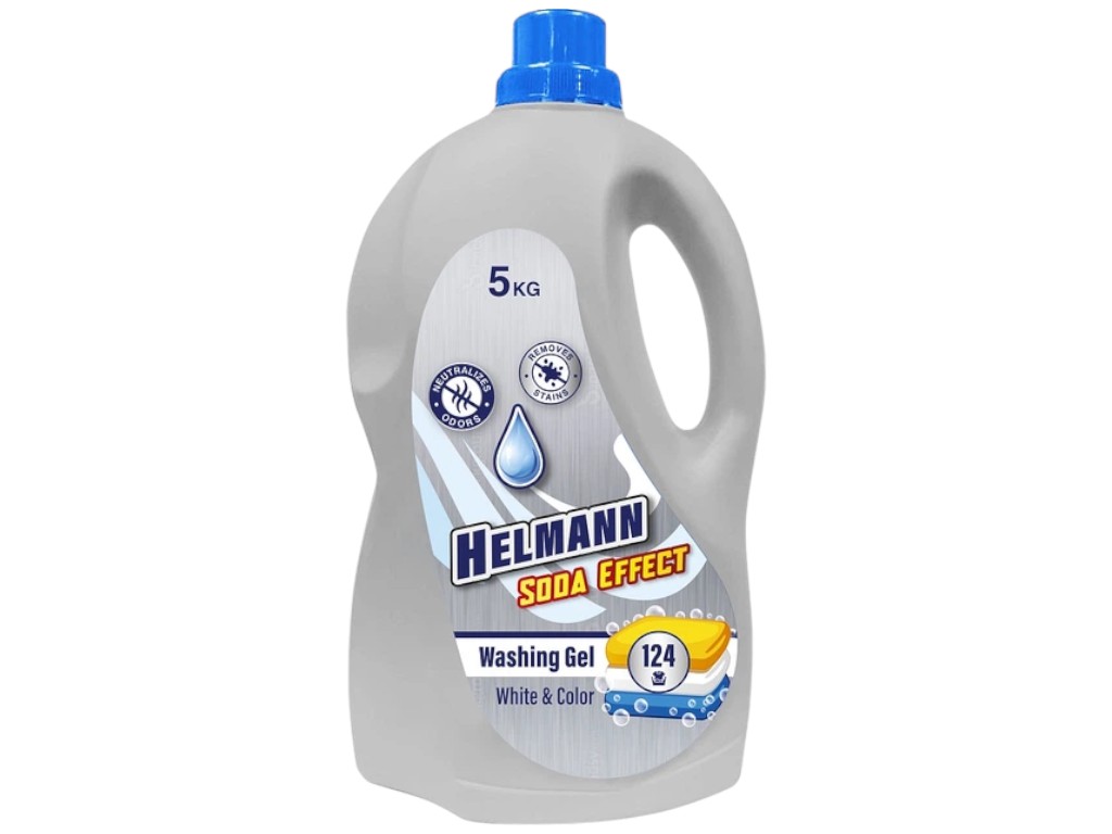 Гель для стирки Helmann Soda Effect, универсальный, концентрат, 124 цикла, 5кг