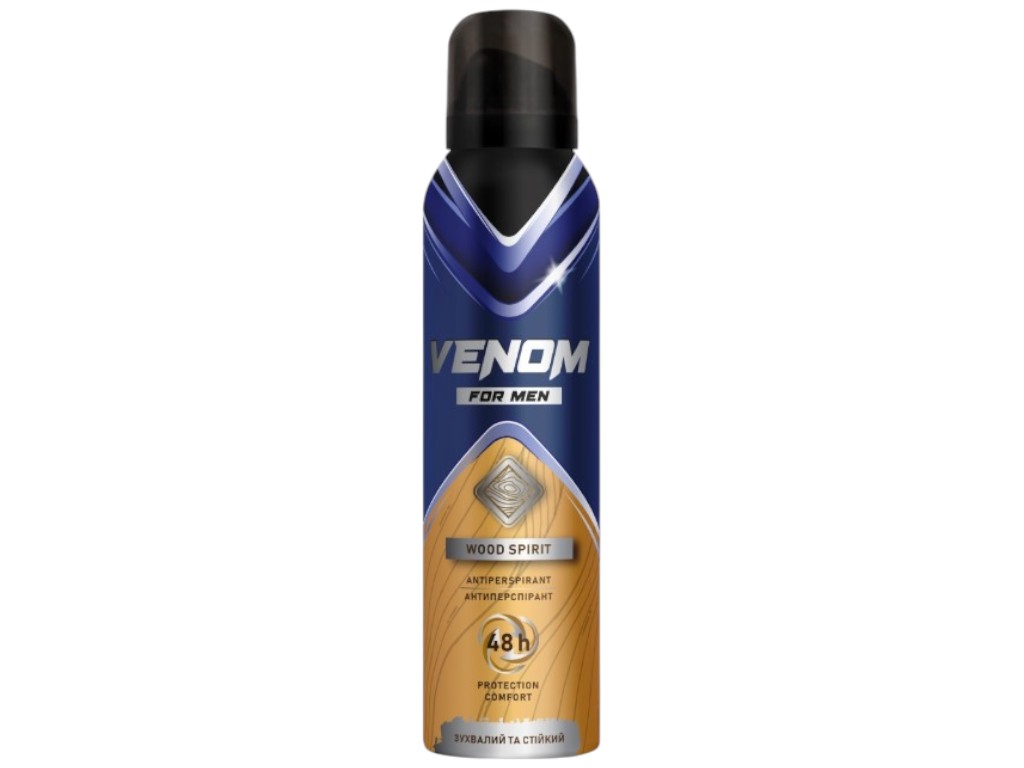 Дезодорант-антиперспірант Venom For Men Wood Spirit, до 48 годин, аромат деревний з мускусом, 150м