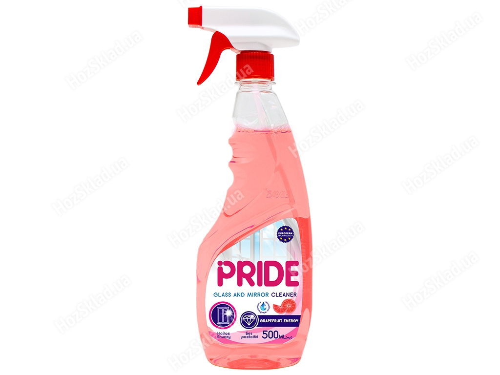 Засіб для миття скла і дзеркал Pride Grapefruit Energy з нашатирним спиртом 500мл