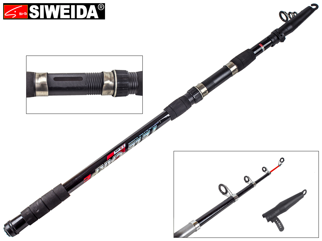 Спінінг Siweida "Tele Carp" скловолокно, 4 кільця, 5-секційний 3м 150г