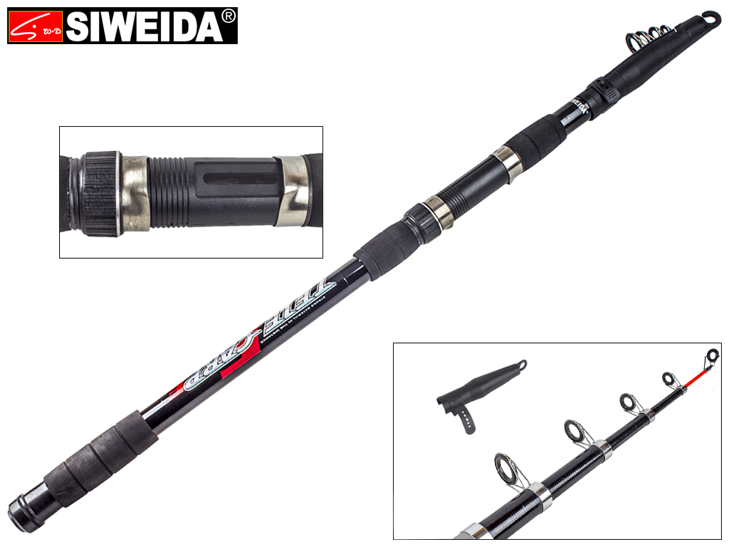 Спінінг Siweida "Tele Carp" скловолокно, 5 кілець, 6-секційний 4,2м 150г