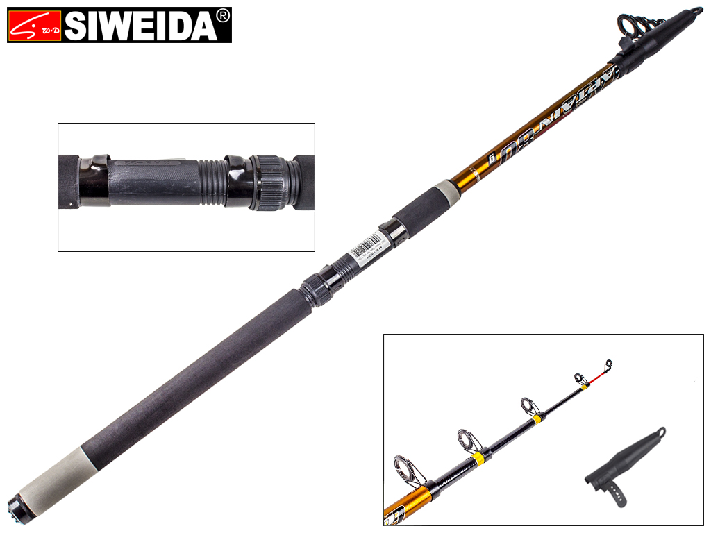 Спінінг Siweida "Captain" скловолокно, 5 кілець, 5-секційний 2,7м 80г