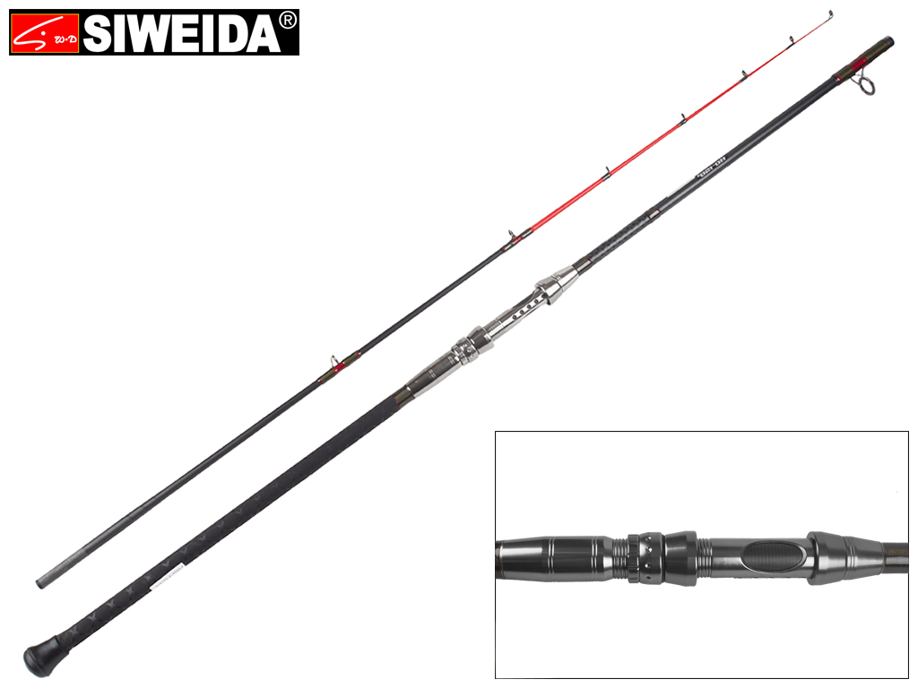 Спінінг штекерний Siweida "Cat Fish" карбон, 8 кілець, 2-секційний 2,25м 80-120г