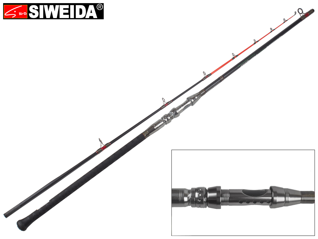 Спінінг штекерний Siweida "Cat Fish" карбон, 9 кілець, 2-секційний 2,55м 120-180г