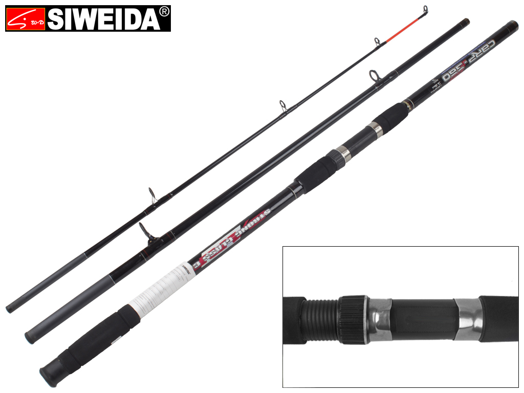 Спінінг штекерний Siweida "Carp" композит, 6 кілець, 3-секційний 3,6м 150г