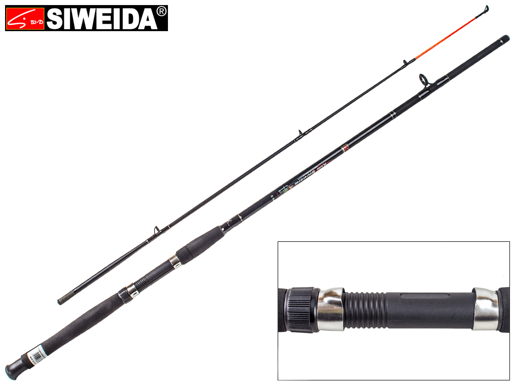 Спінінг штекерний Siweida "Hard Spin" скловолокно, 5 кілець, 2-секційний 2,1м 50-150г
